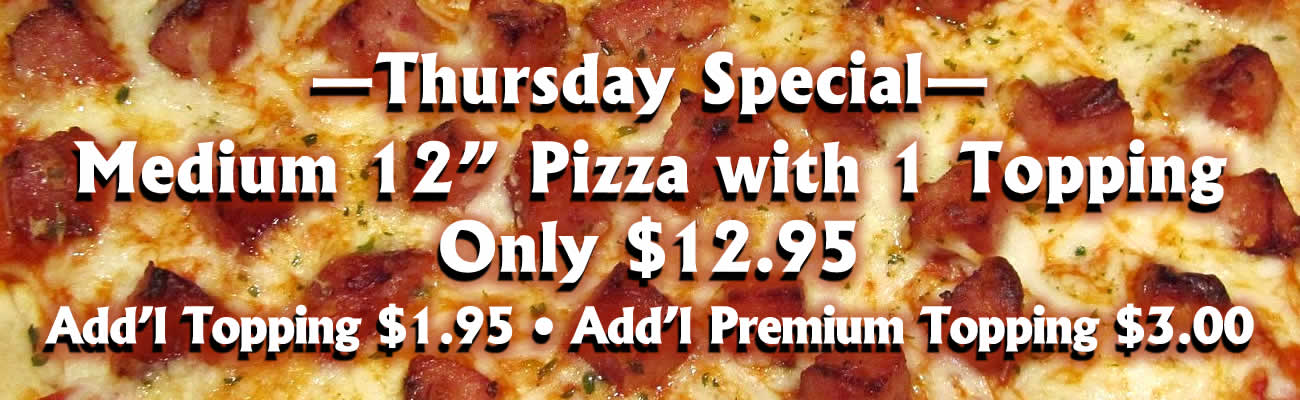 Thursday pizza special