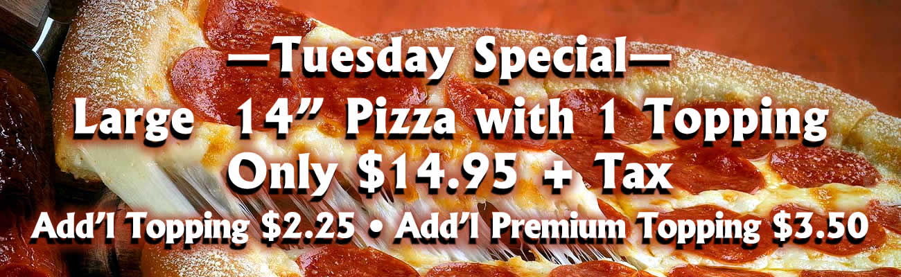 Tuesday pizza special