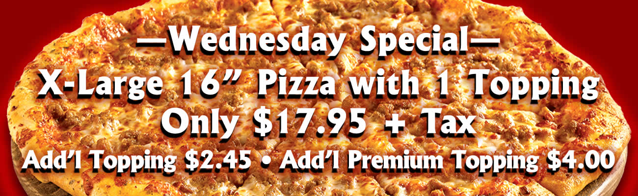 Wednesday pizza special